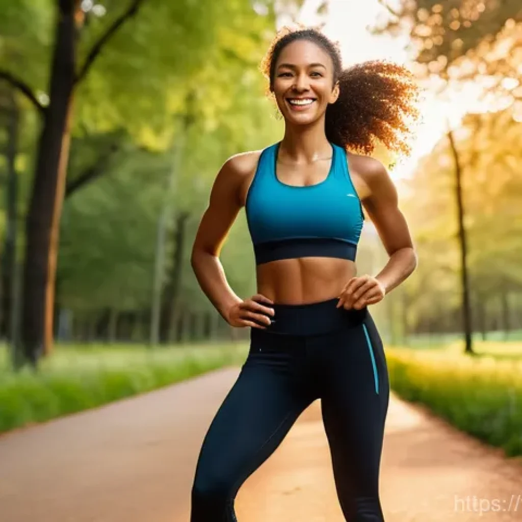 별자리별 스트레스 해소법 - **Dynamic Fire Energy Release (Inspired by Aries):**
    A vibrant, athletic young woman is in the m...