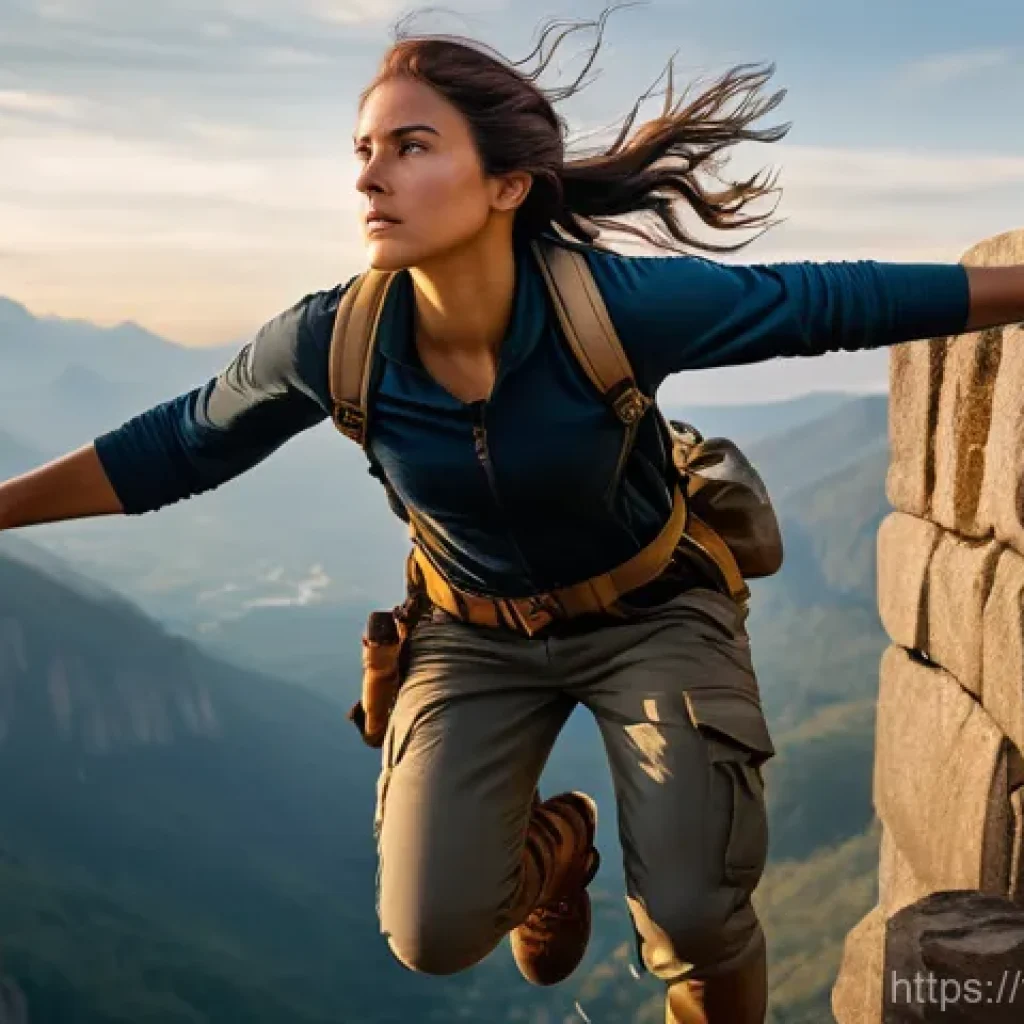 별자리와 영화 취향 - **Aries-inspired: "The Adventurous Trailblazer"**
    A dynamic, full-body shot of a courageous fema...